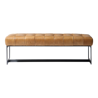 Wyatt Leather Bench | Brown