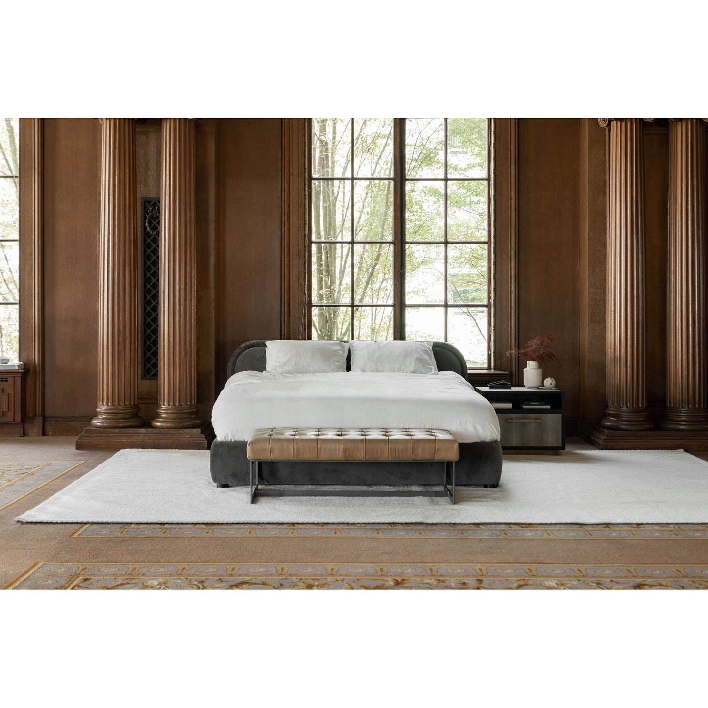 Wyatt Leather Bench by Moe's Home