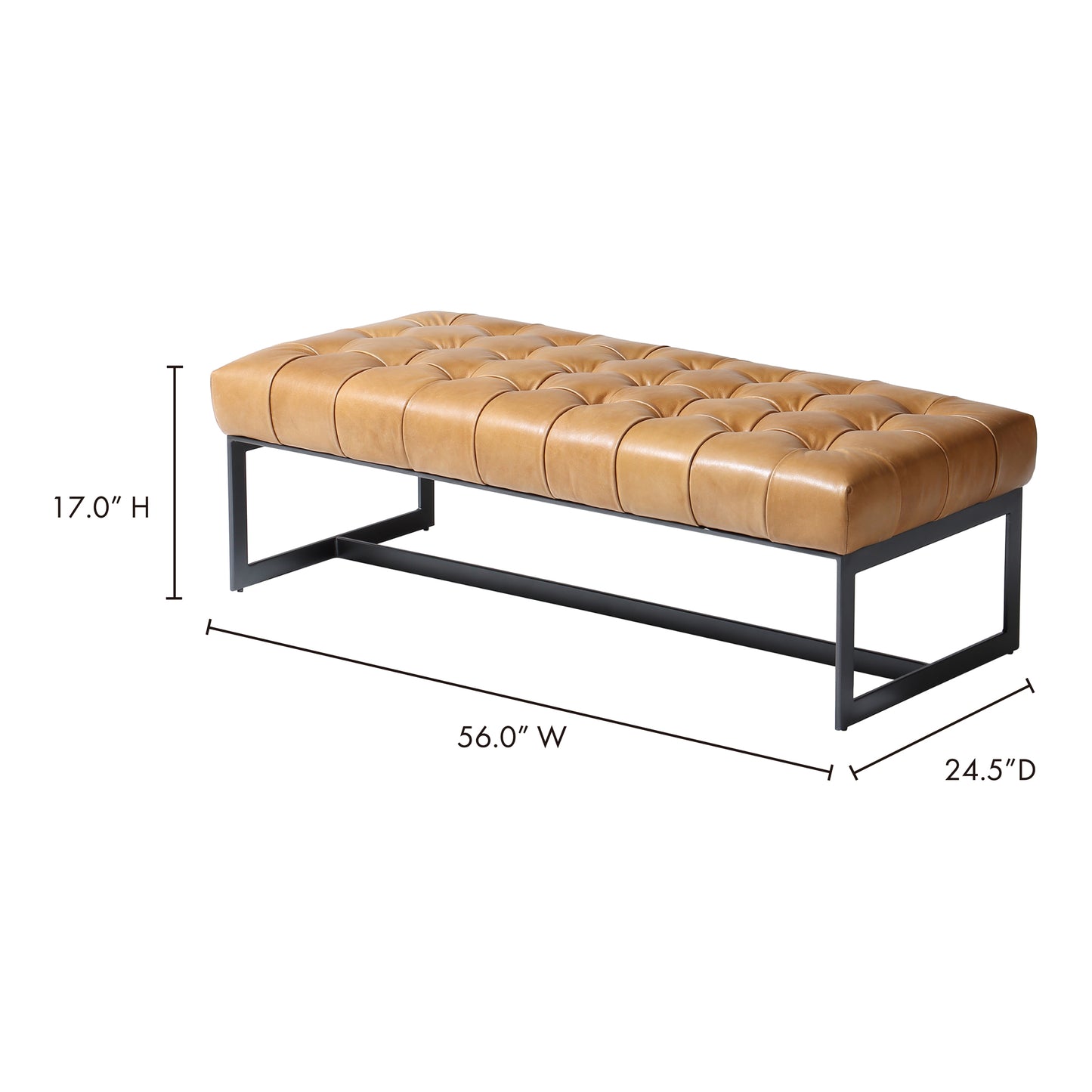 Wyatt Leather Bench by Moe's Home