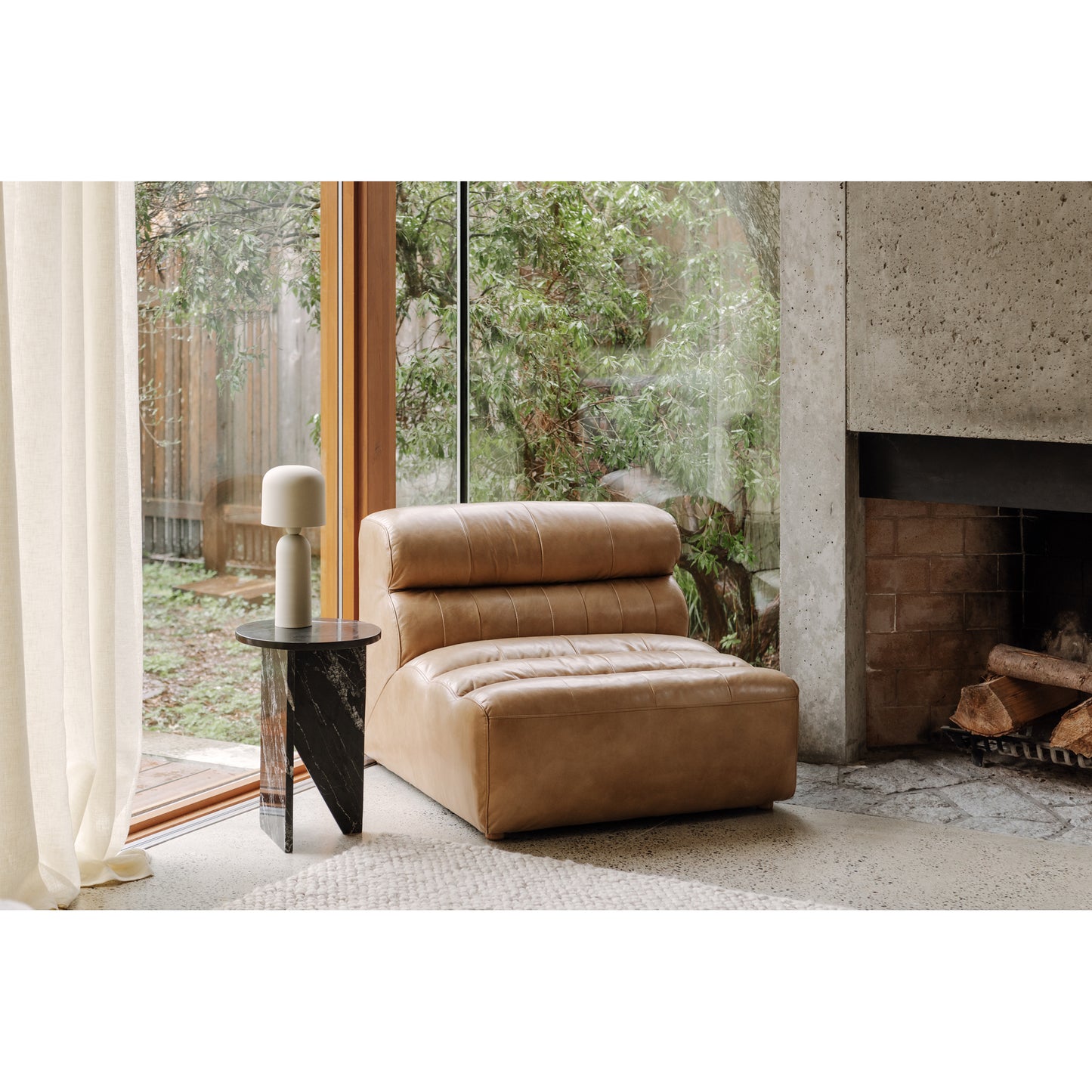 Ramsay Leather Slipper Chair by Moe's Home