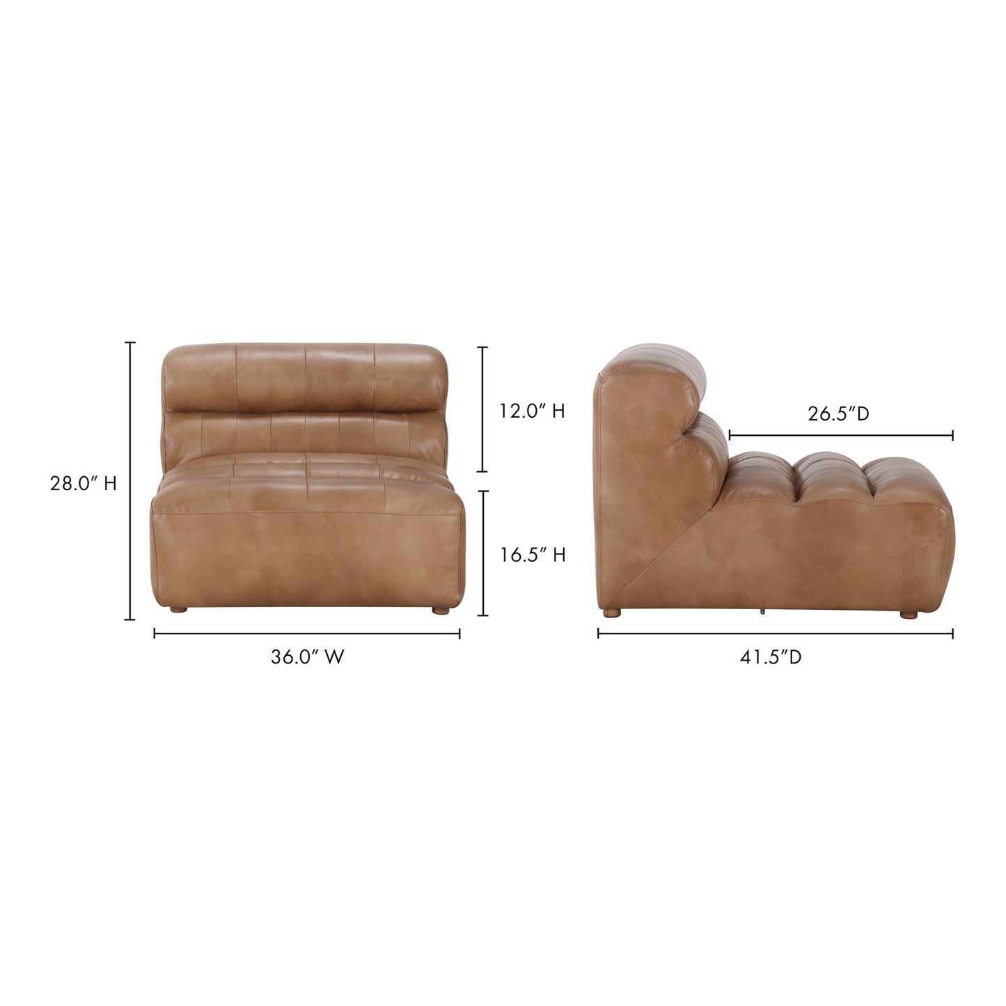 Ramsay Leather Slipper Chair by Moe's Home