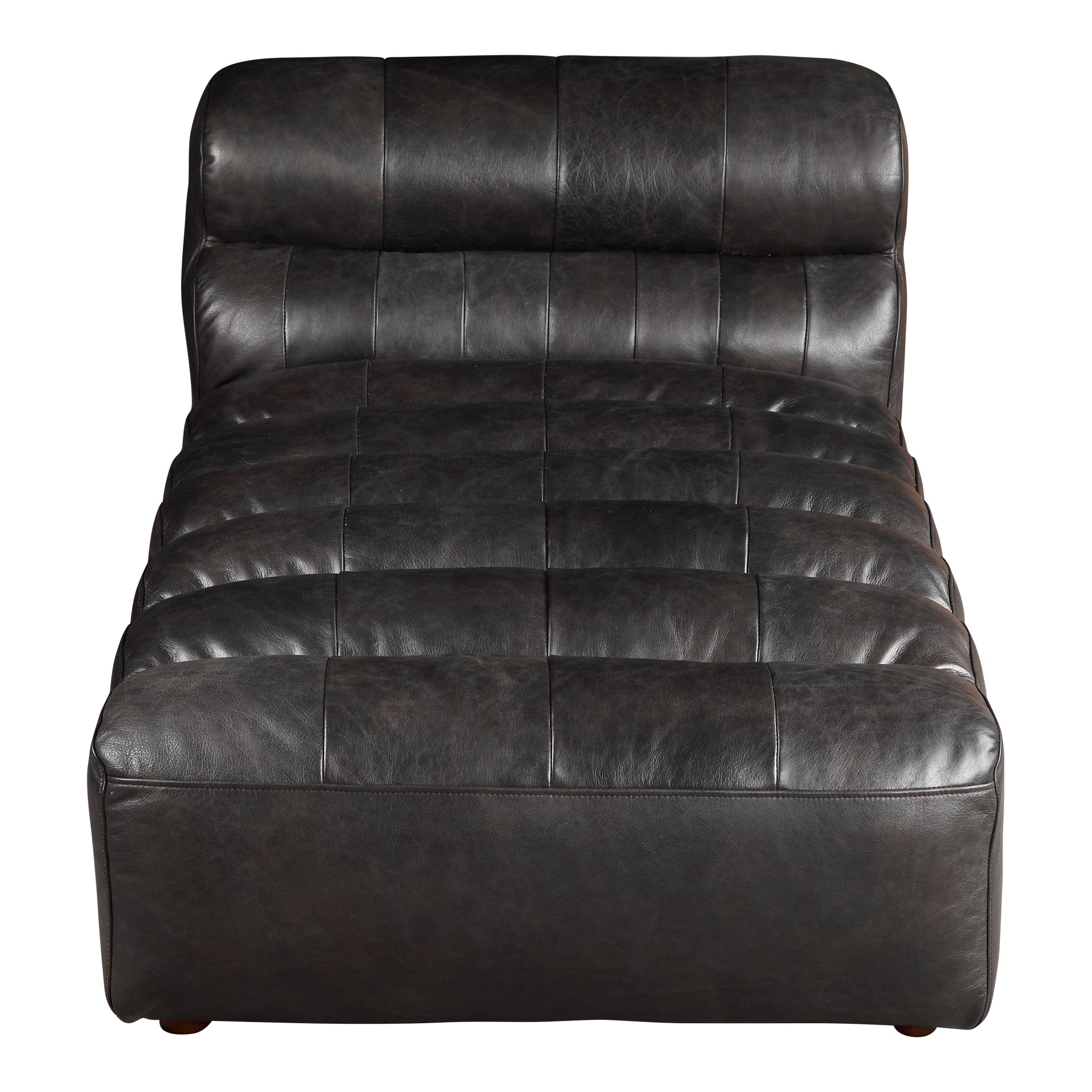 Ramsay Leather Chaise | Black