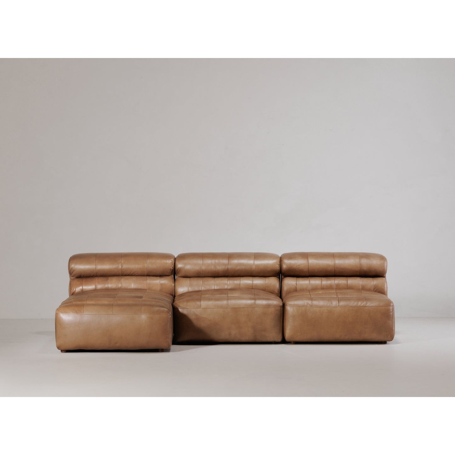 Ramsay Leather Chaise Tan by Moe's Home