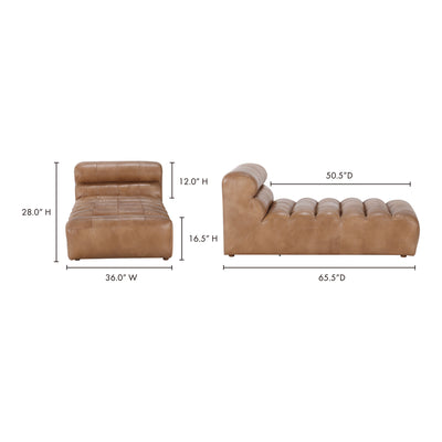 Ramsay Leather Chaise Tan by Moe's Home