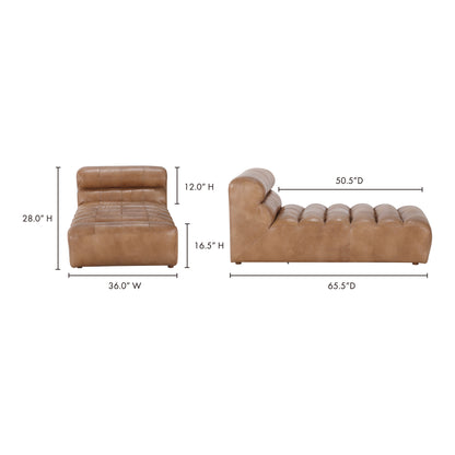 Ramsay Leather Chaise Tan