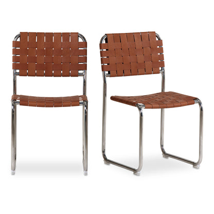 Moma Stainless Steel Dining Chair - Set Of Two | Brown