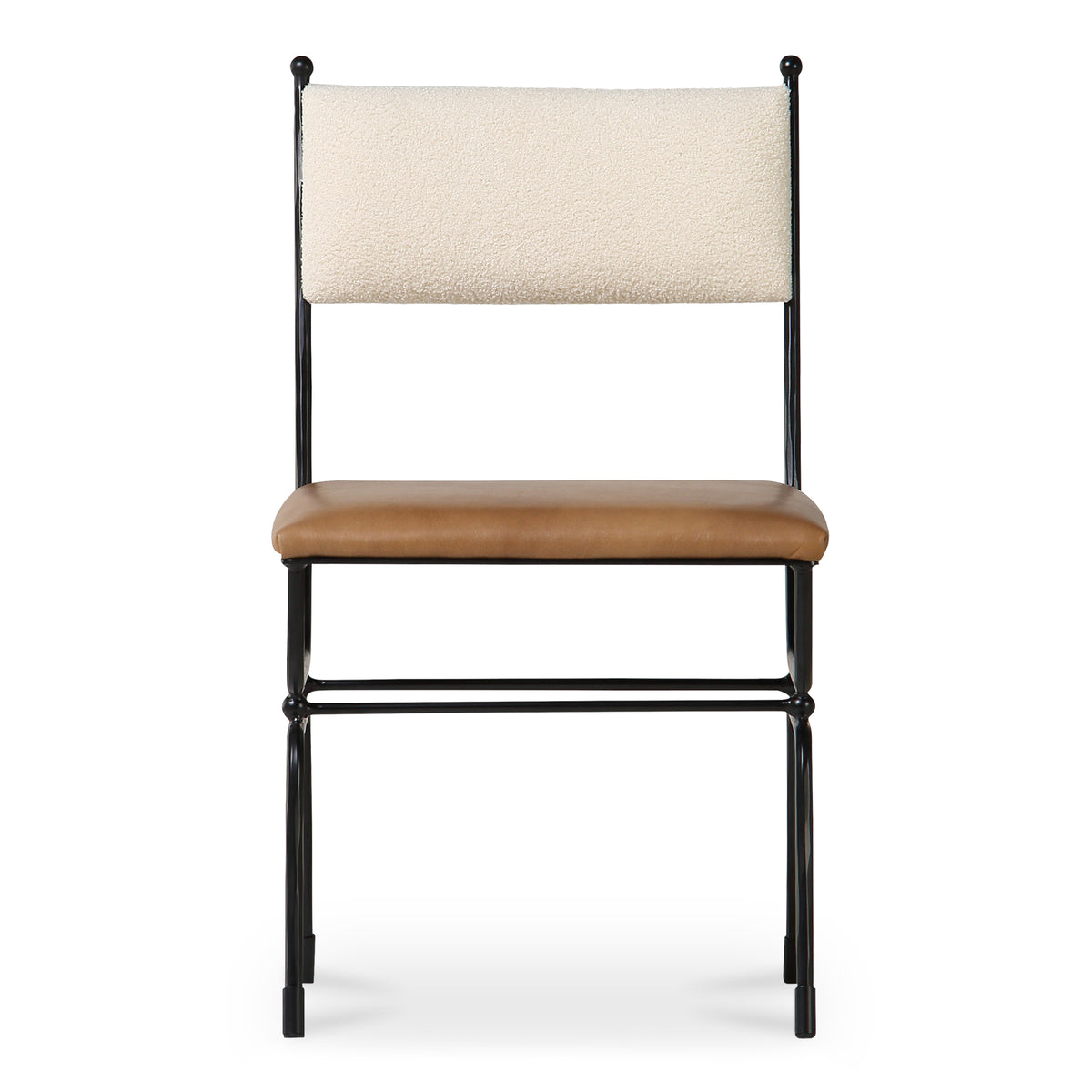 Posta Dining Chair Brown Leather by Moe's Home