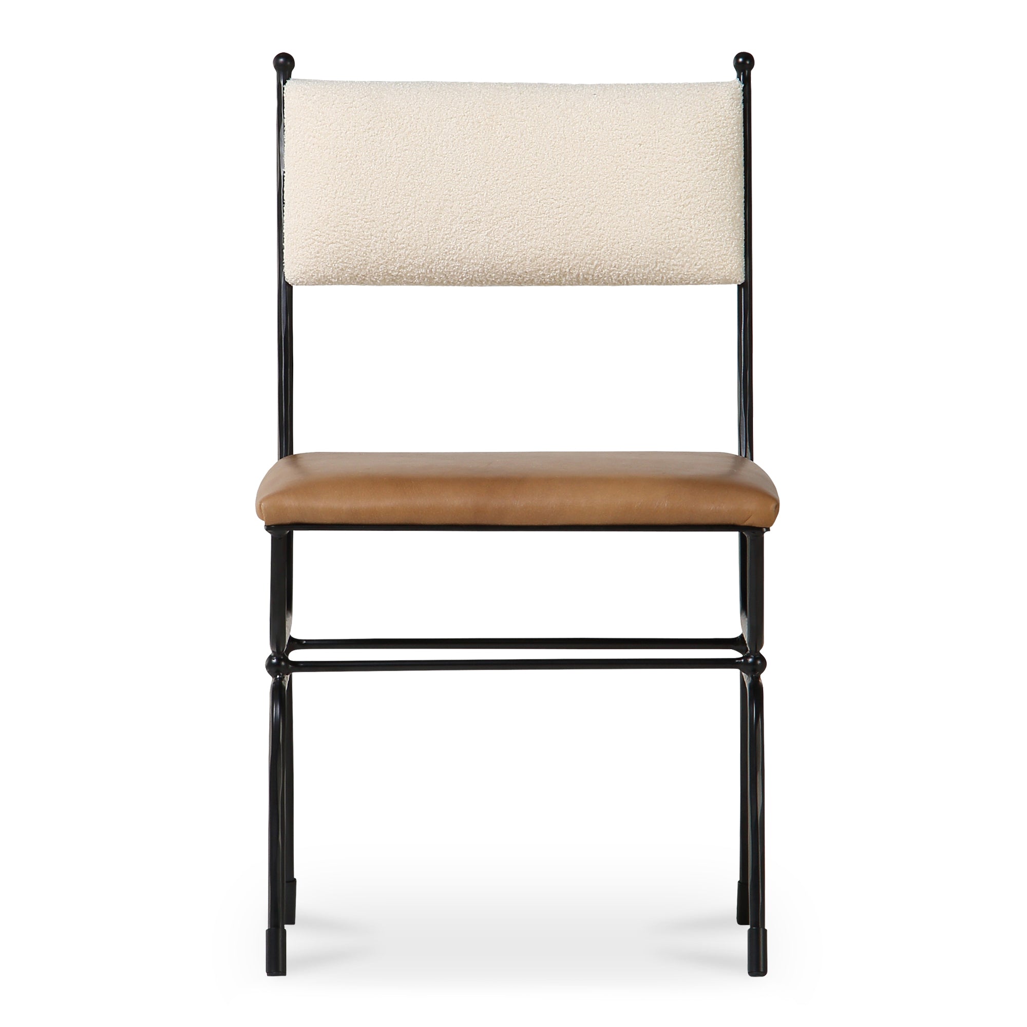 Posta Dining Chair Brown Leather by Moe's Home