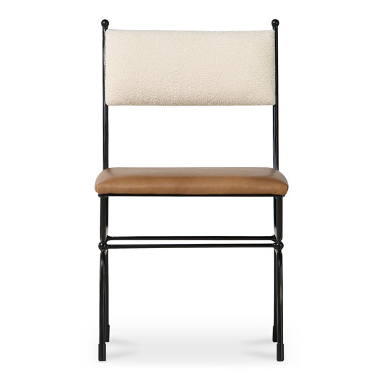 Posta Dining Chair Brown Leather by Moe's Home