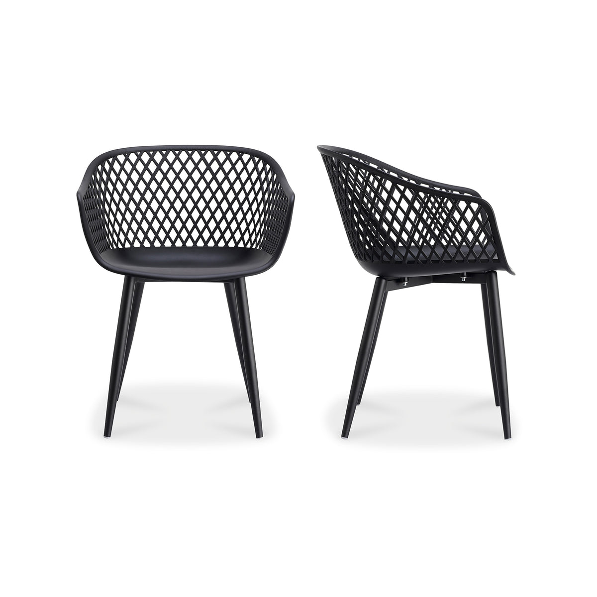 Piazza Outdoor Chair Black   Set Of Two | Black