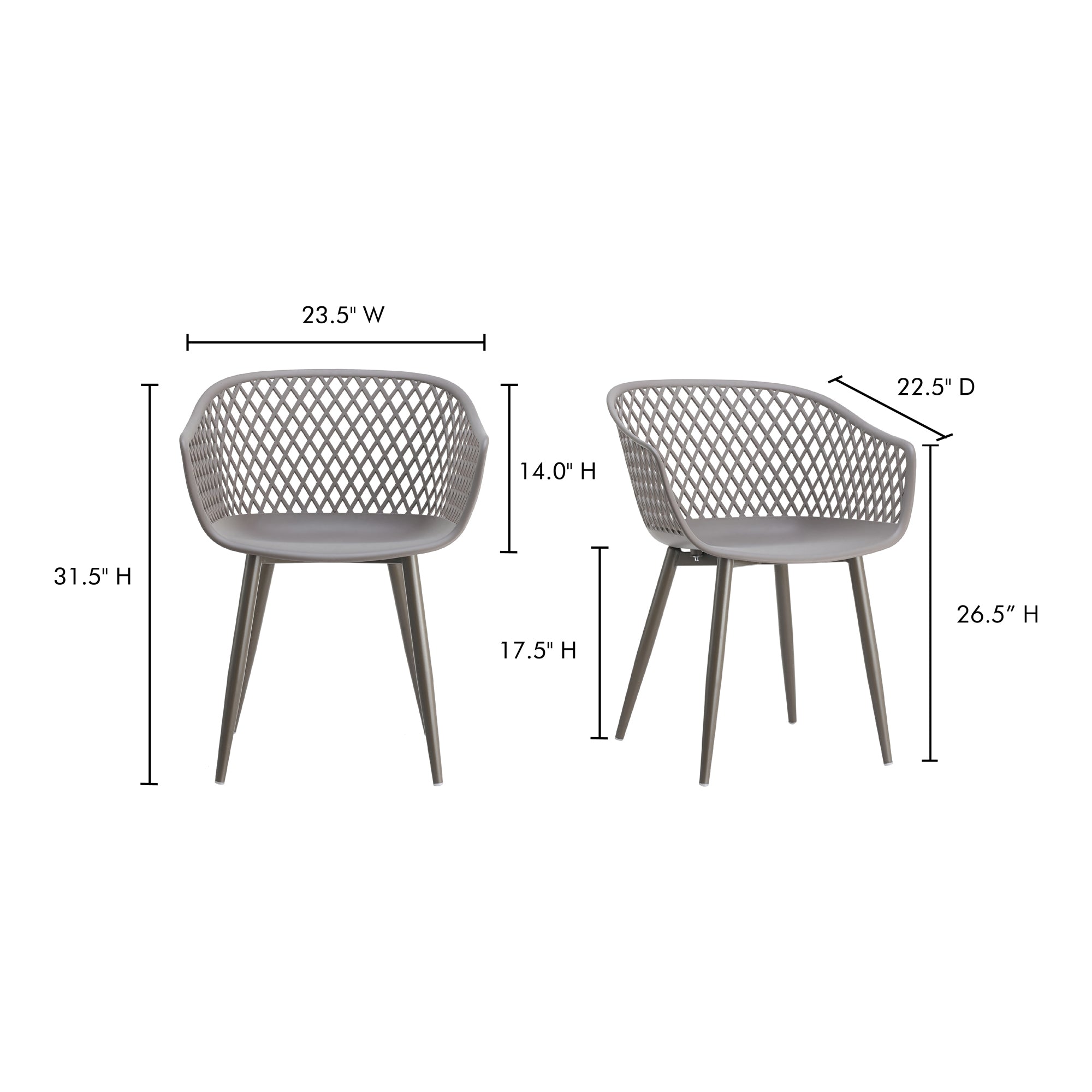 Piazza Outdoor Chair Grey - Set Of Two