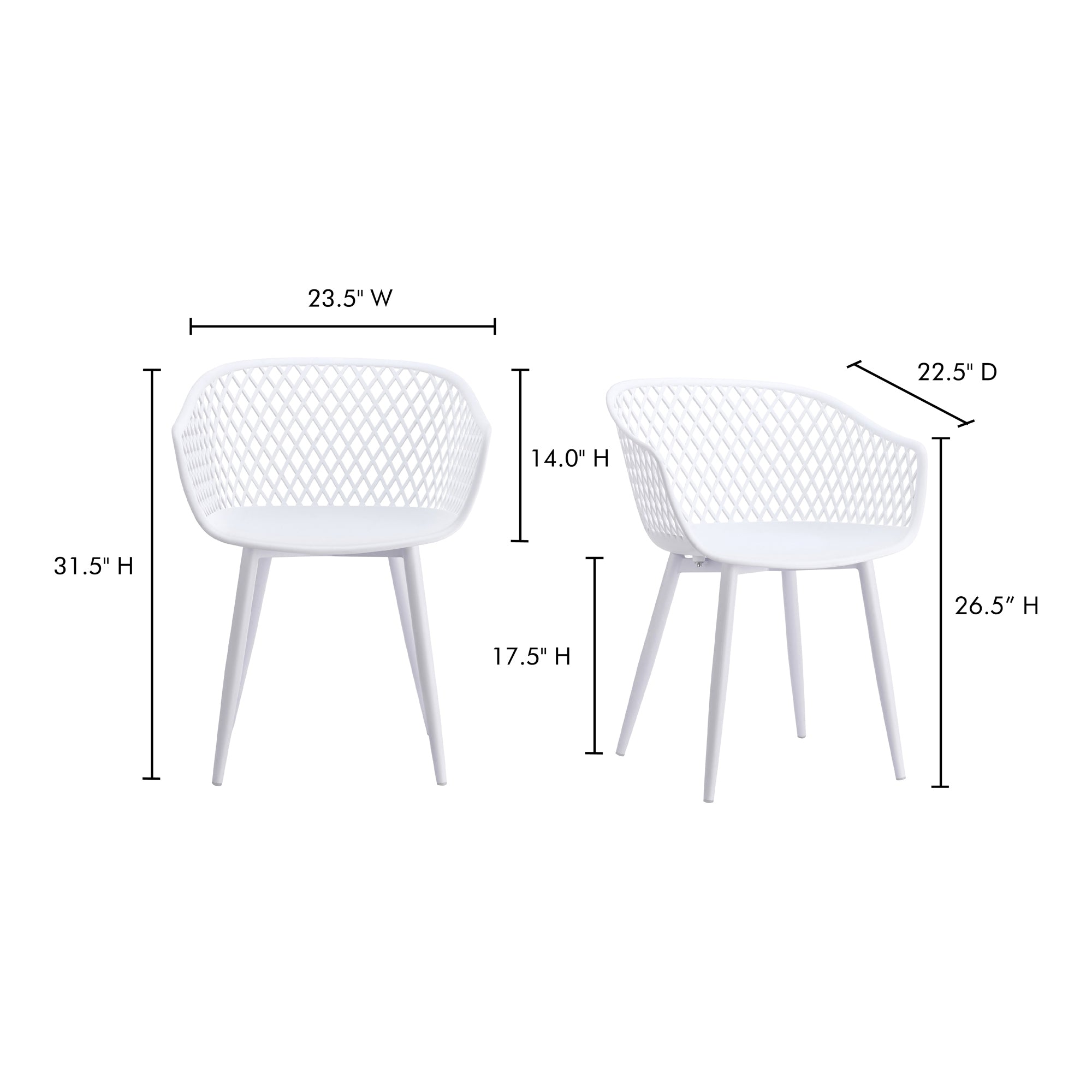 Piazza Outdoor Chair White - Set Of Two