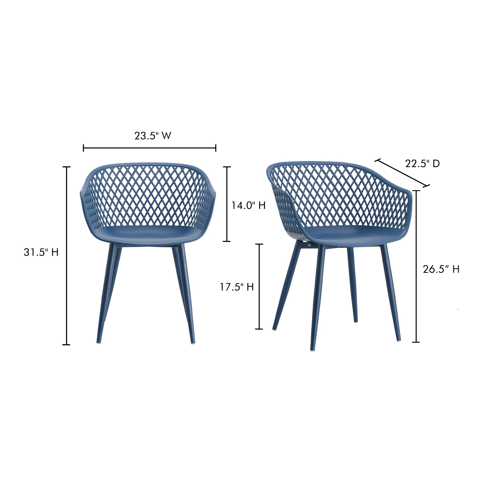 Piazza Outdoor Chair Blue - Set Of Two