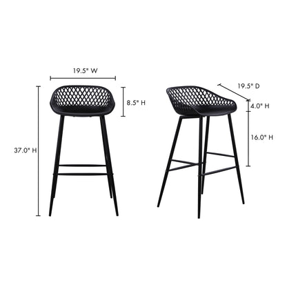 Piazza Outdoor Barstool Black - Set Of Two