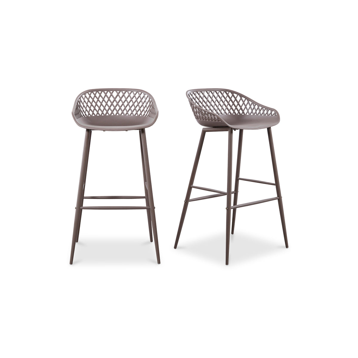 Piazza Outdoor Barstool Grey - Set Of Two by Moe's Home