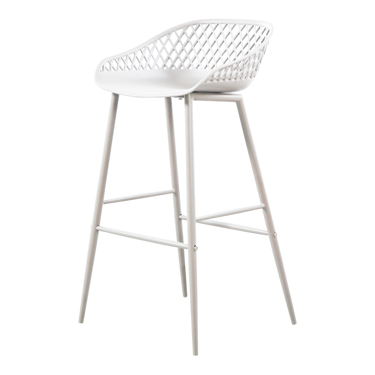 Piazza Outdoor Barstool White - Set Of Two by Moe's Home