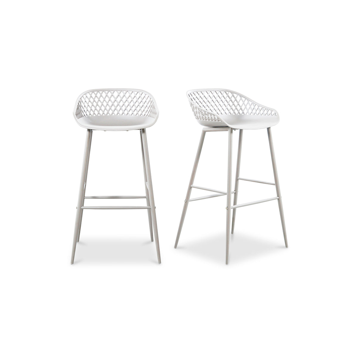 Piazza Outdoor Barstool White - Set Of Two by Moe's Home