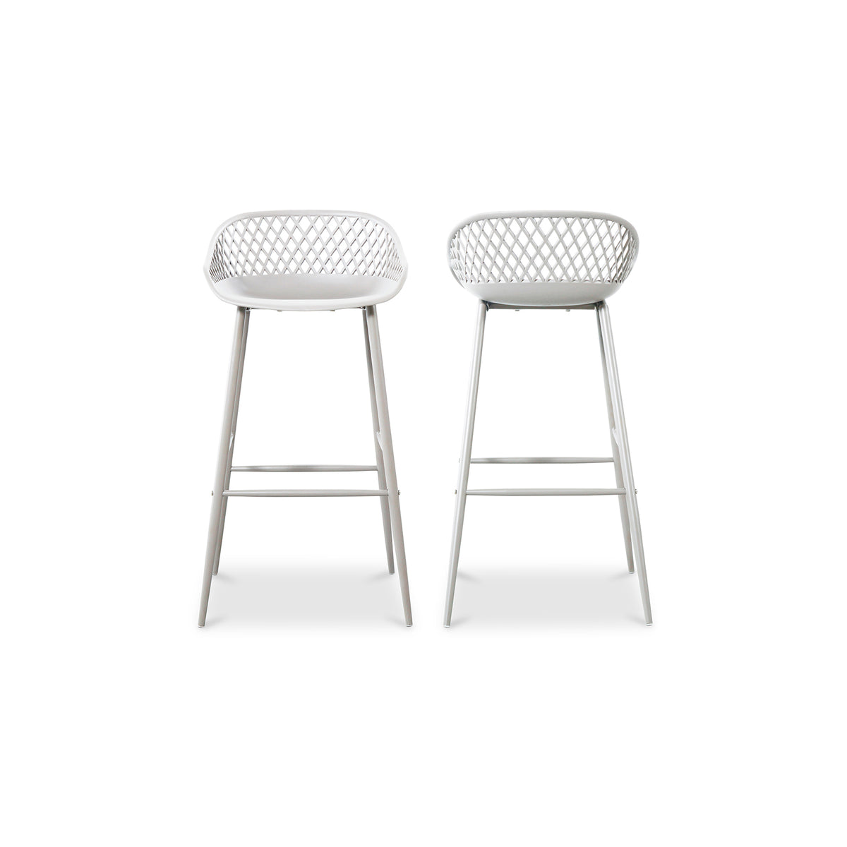 Piazza Outdoor Barstool White - Set Of Two by Moe's Home