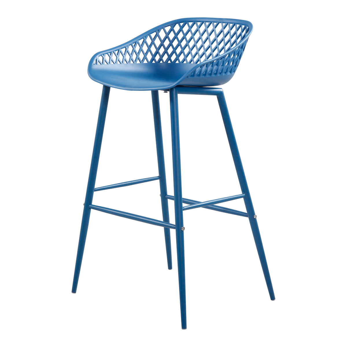 Piazza Outdoor Barstool Blue - Set Of Two by Moe's Home