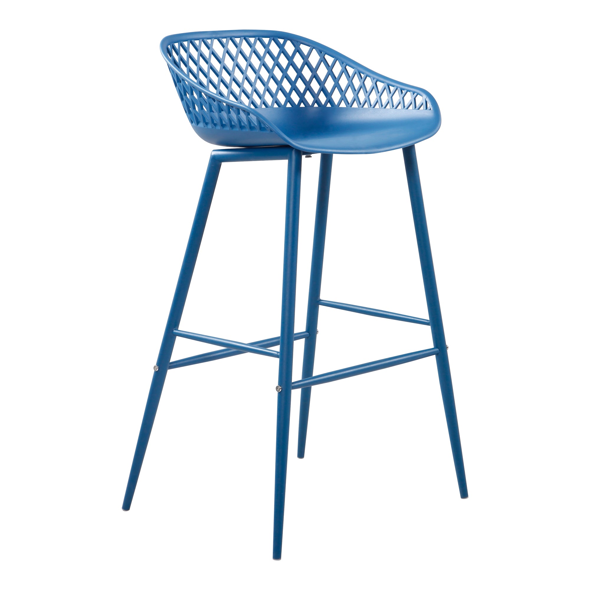 Piazza Outdoor Barstool Blue - Set Of Two