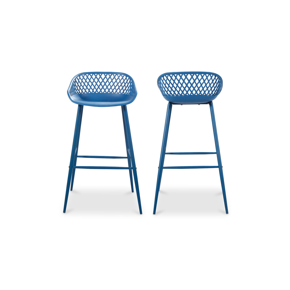 Piazza Outdoor Barstool Blue - Set Of Two by Moe's Home