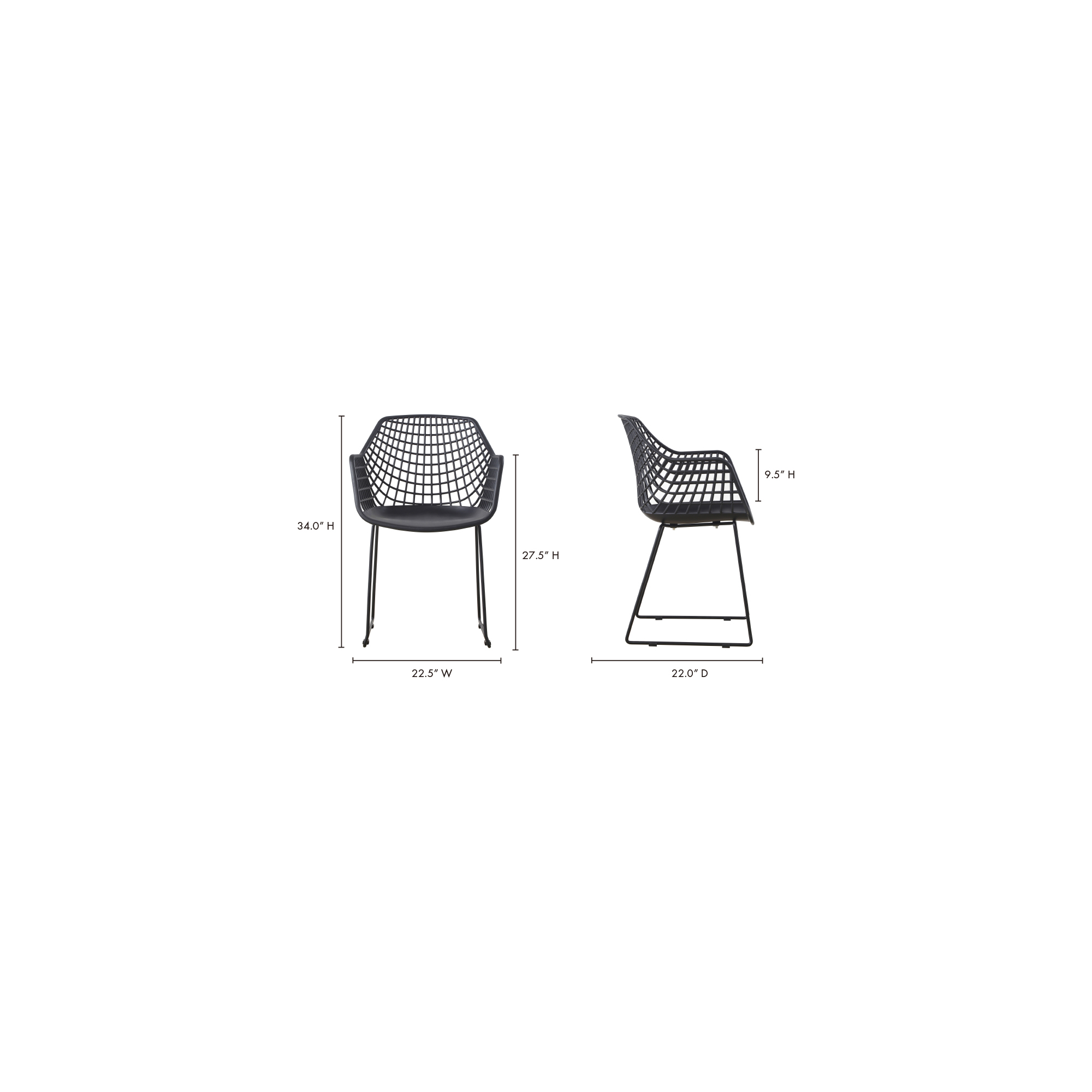 Honolulu Chair Black - Set Of Two