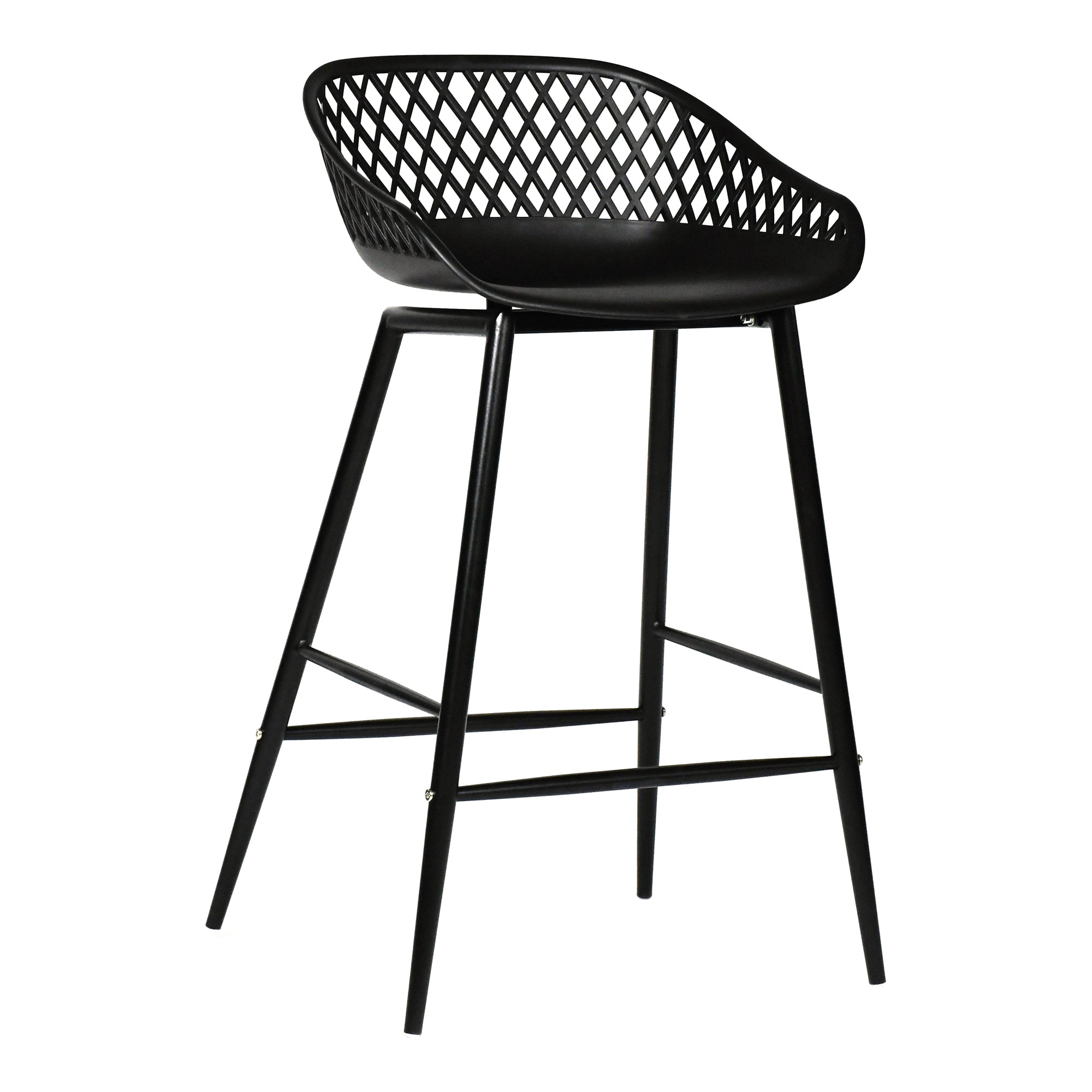 Piazza Outdoor Counter Stool Black - Set Of Two