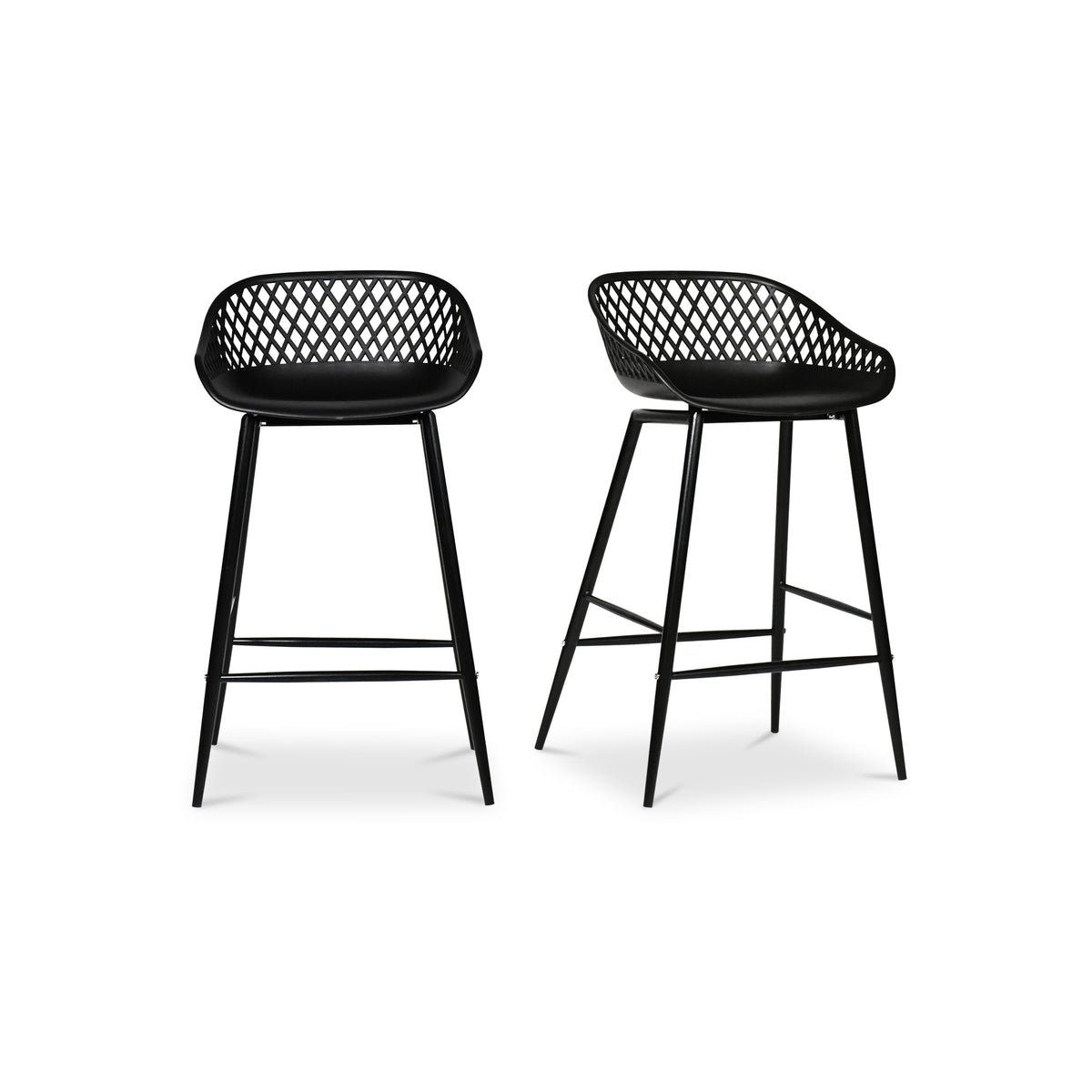 Piazza Outdoor Counter Stool Black   Set Of Two | Black