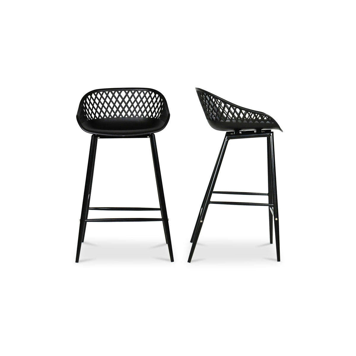 Piazza Outdoor Counter Stool Black - Set Of Two by Moe's Home