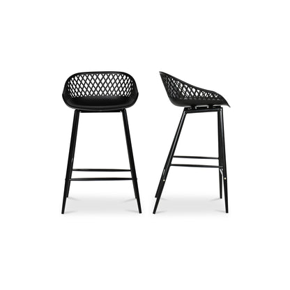 Piazza Outdoor Counter Stool Black - Set Of Two