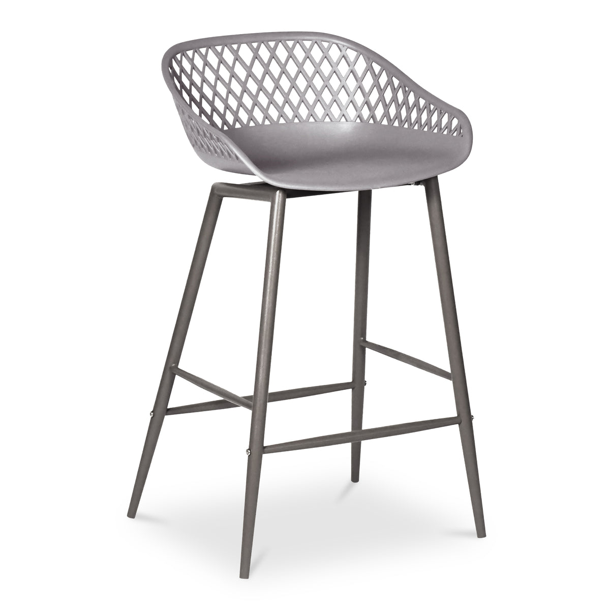 Piazza Outdoor Counter Stool Grey - Set Of Two by Moe's Home