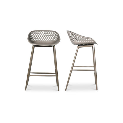 Piazza Outdoor Counter Stool Grey - Set Of Two