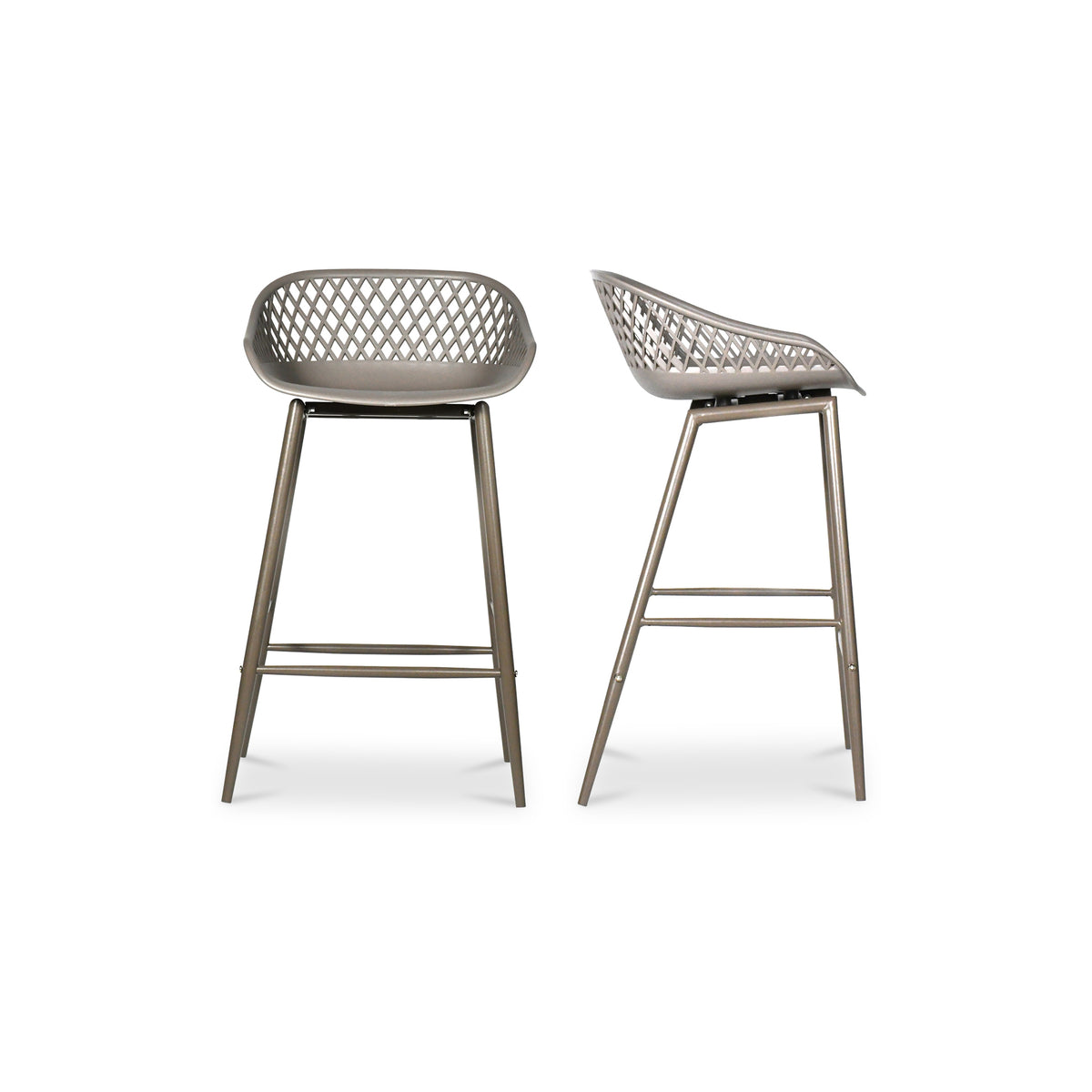 Piazza Outdoor Counter Stool Grey - Set Of Two by Moe's Home