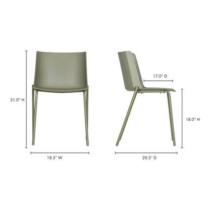 Silla Outdoor Dining Chair Sage Green - Set Of Two