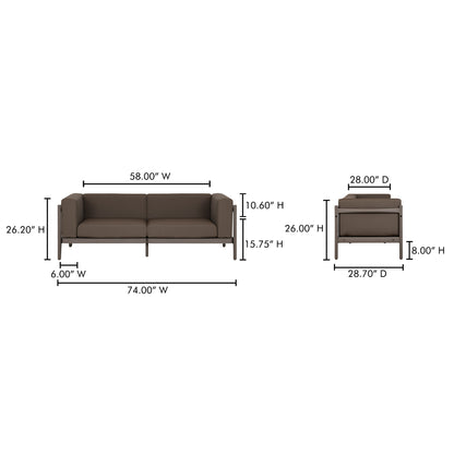 Suri Outdoor 2-Seat Sofa