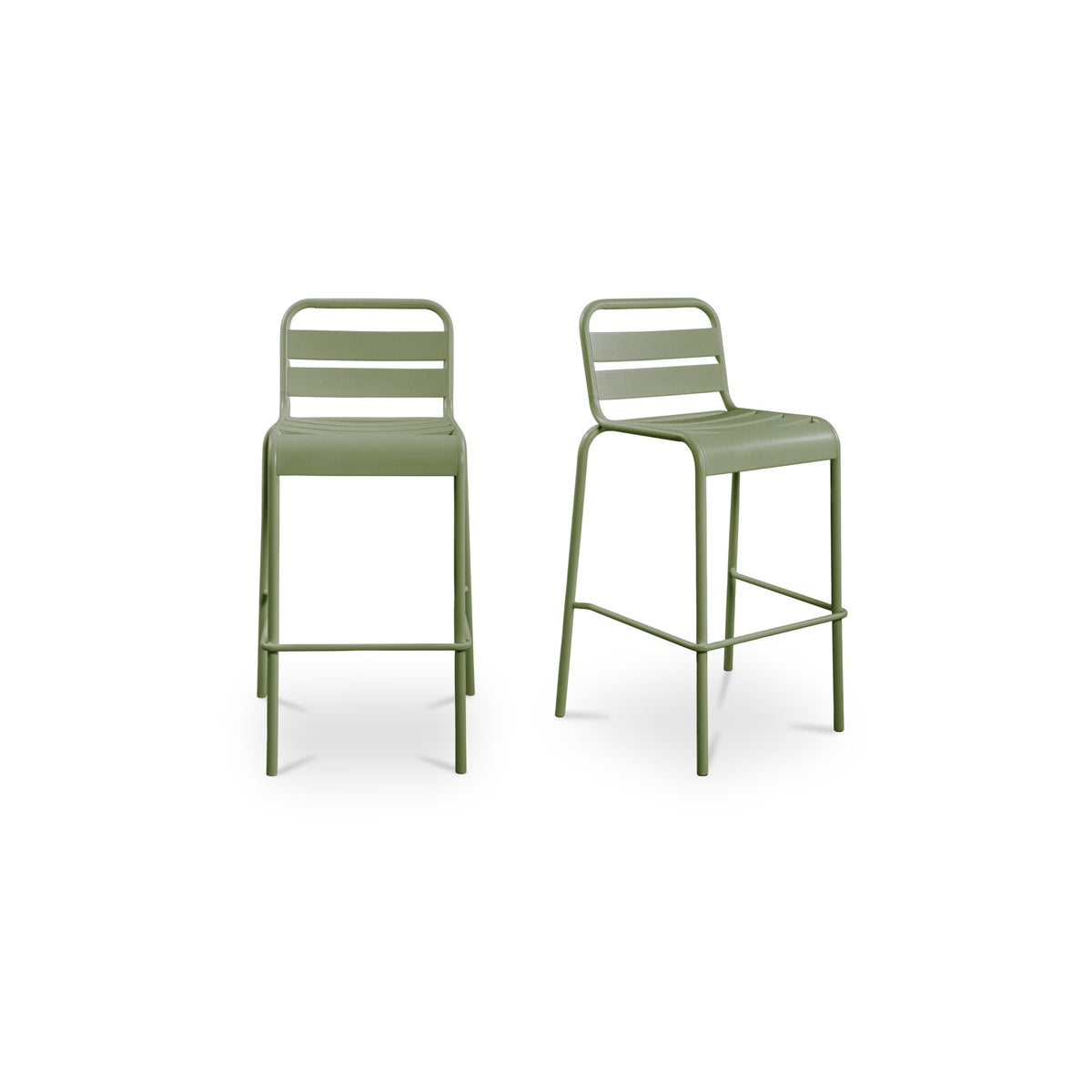 Kade Outdoor Bar Stool Green Set of Two by Moe's Home