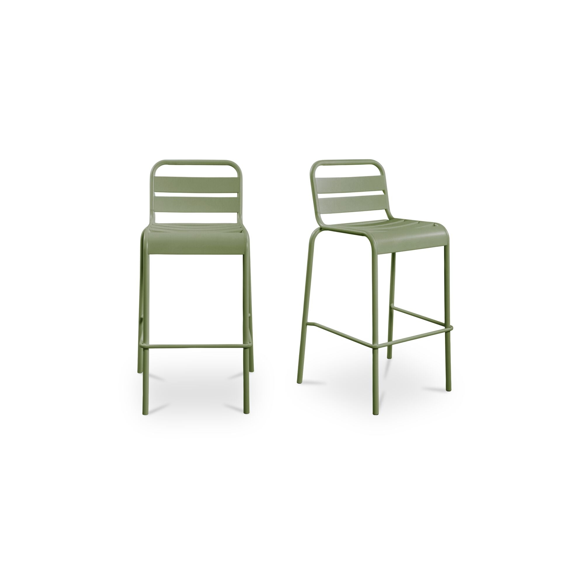 Kade Outdoor Bar Stool Green Set of Two by Moe's Home