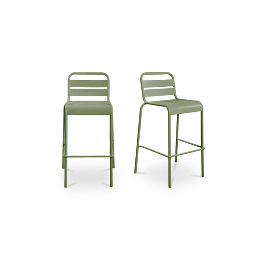 Kade Outdoor Bar Stool Green Set of Two by Moe's Home