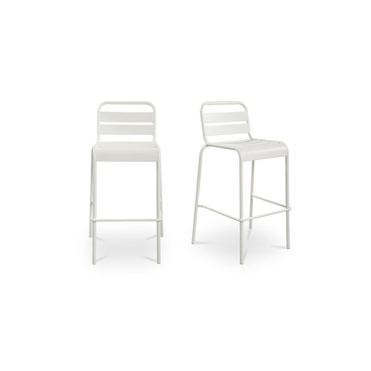 Kade Outdoor Bar Stool White Set of Two by Moe's Home