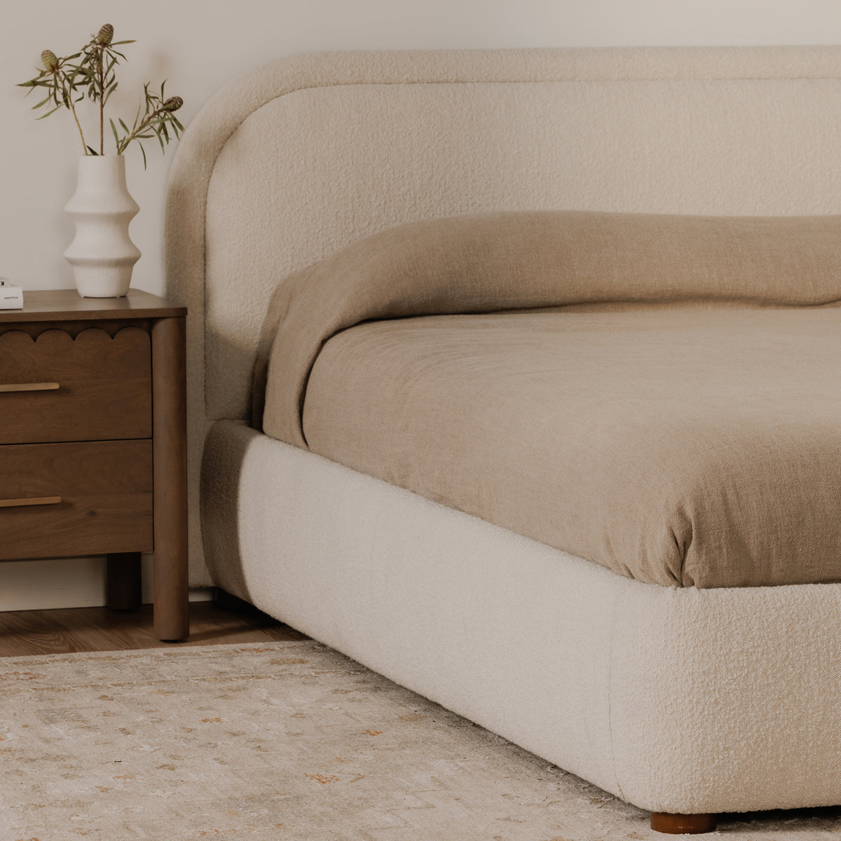 Colin King Bed Oatmeal by Moe's Home