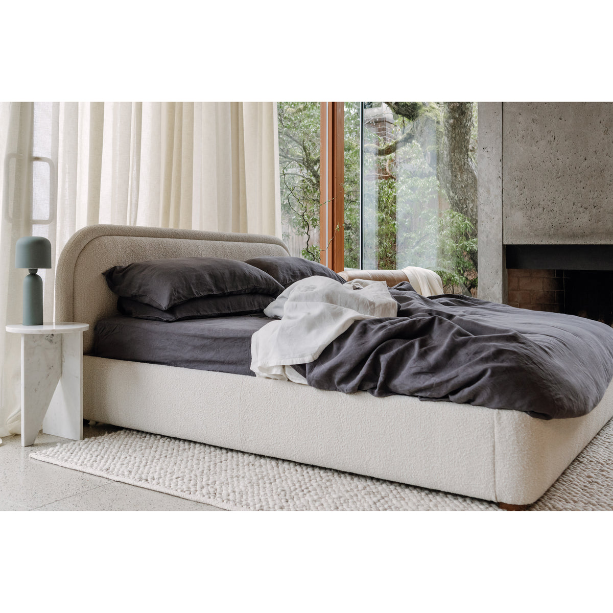 Colin King Bed Oatmeal by Moe's Home