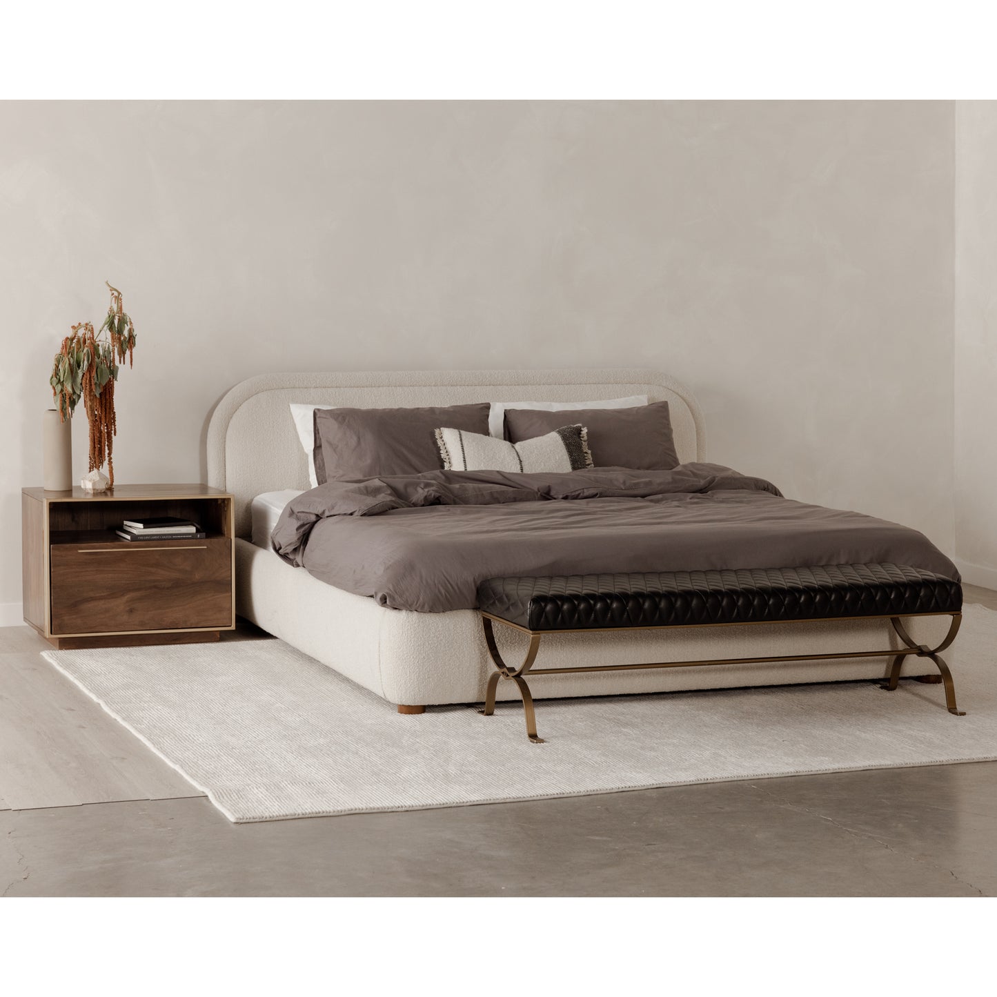 Colin King Bed Oatmeal by Moe's Home