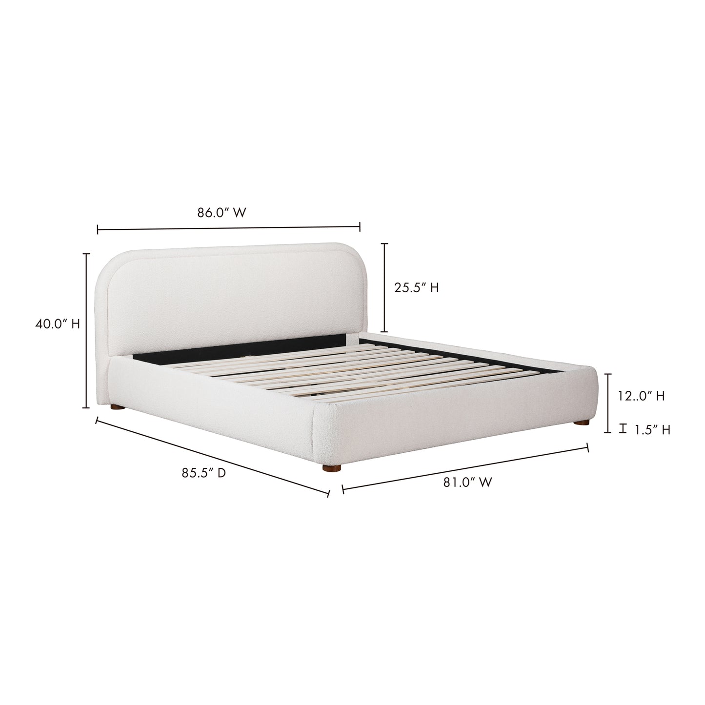 Colin King Bed Oatmeal by Moe's Home
