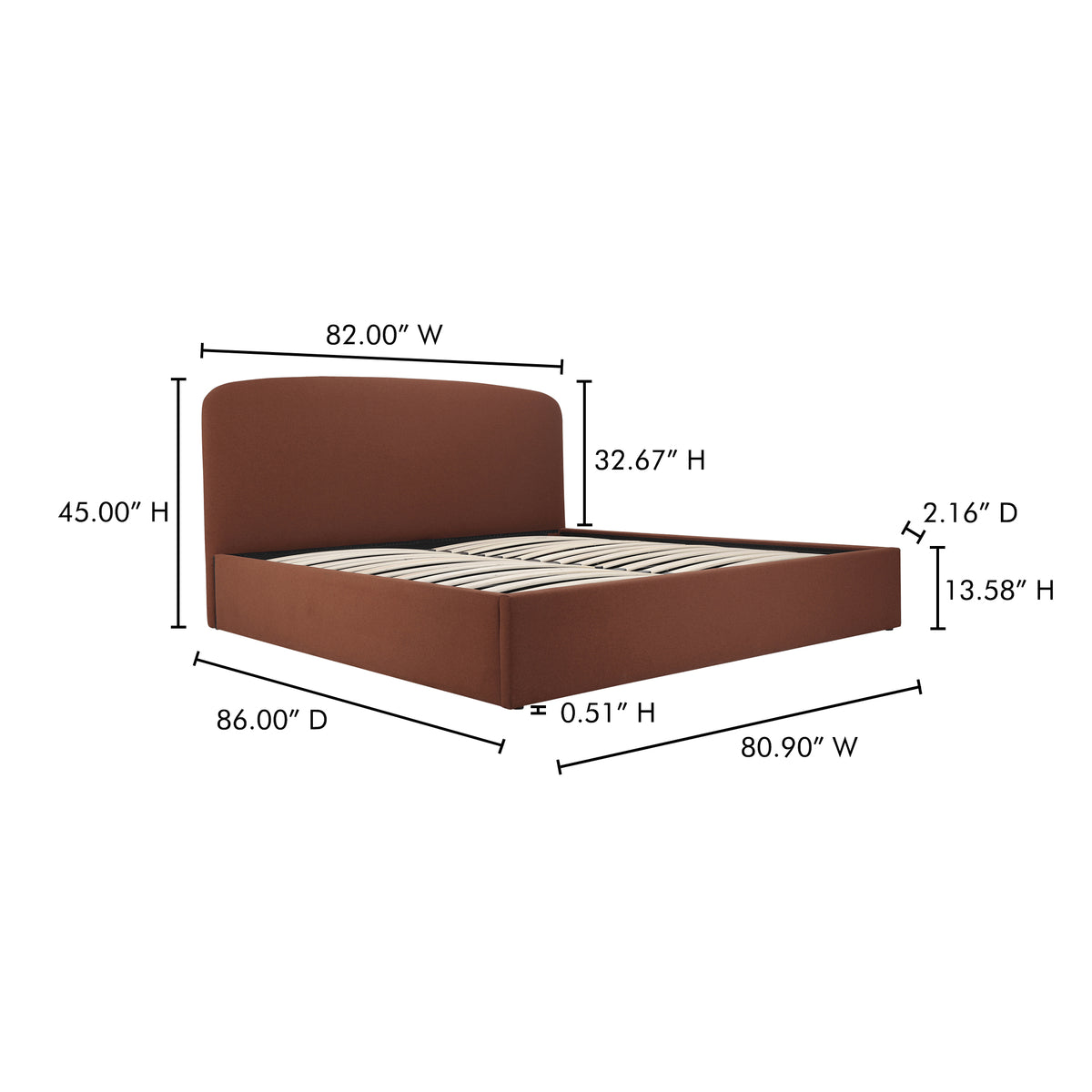 Joan King Storage Bed Rust by Moe's Home