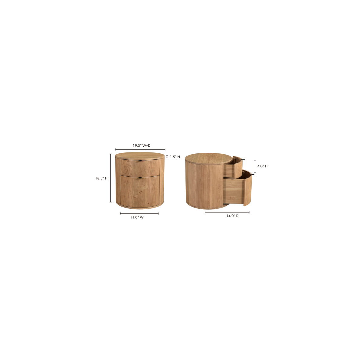 Theo Two Drawer Nightstand by Moe's Home