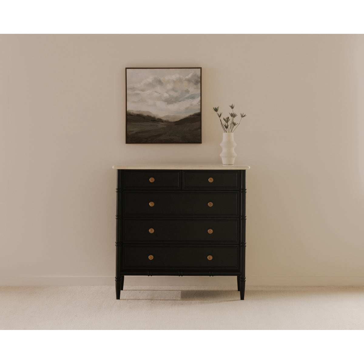 Eleanor 5 Drawer Chest Black by Moe's Home