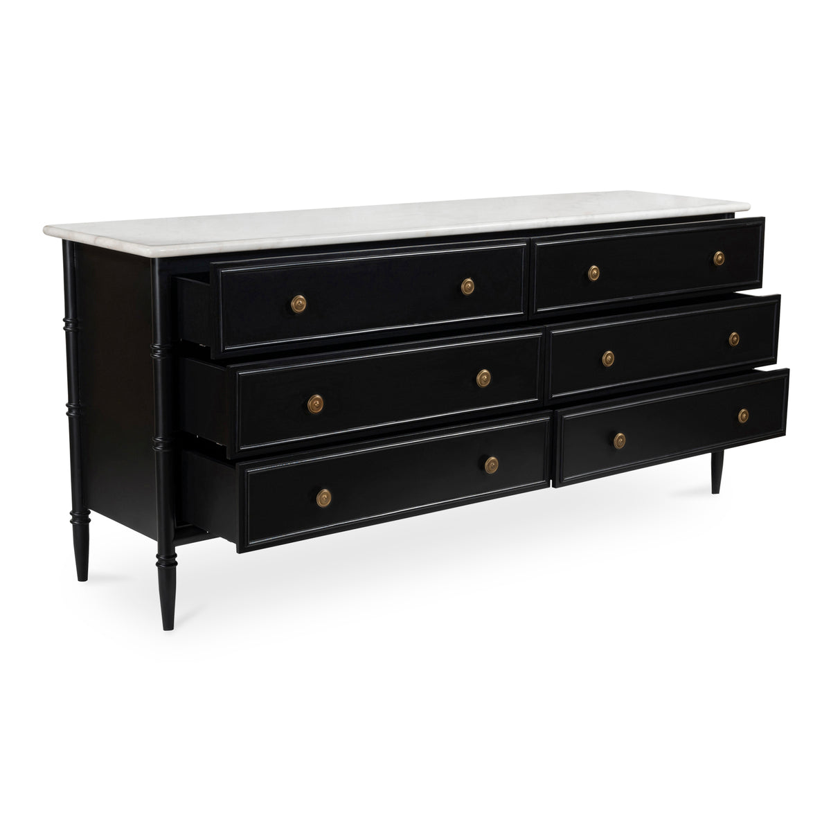 Eleanor 6 Drawer Dresser Black by Moe's Home