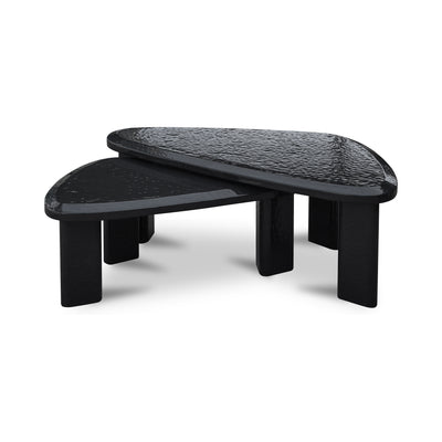 Sophie Outdoor Nesting Table Set Charcoal Lacquer by Moe's Home
