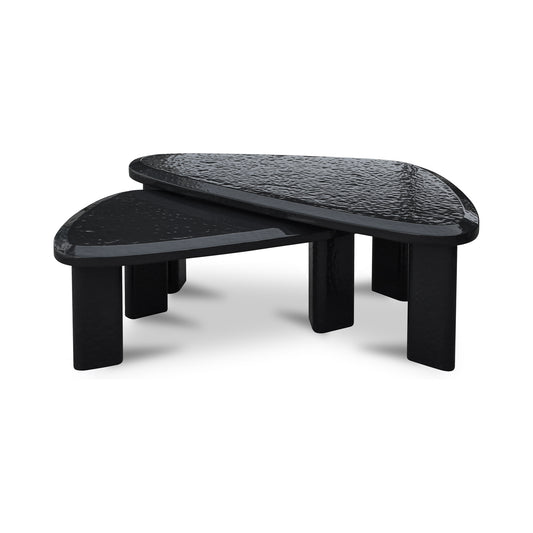 Sophie Outdoor Nesting Table Set Charcoal Lacquer by Moe's Home