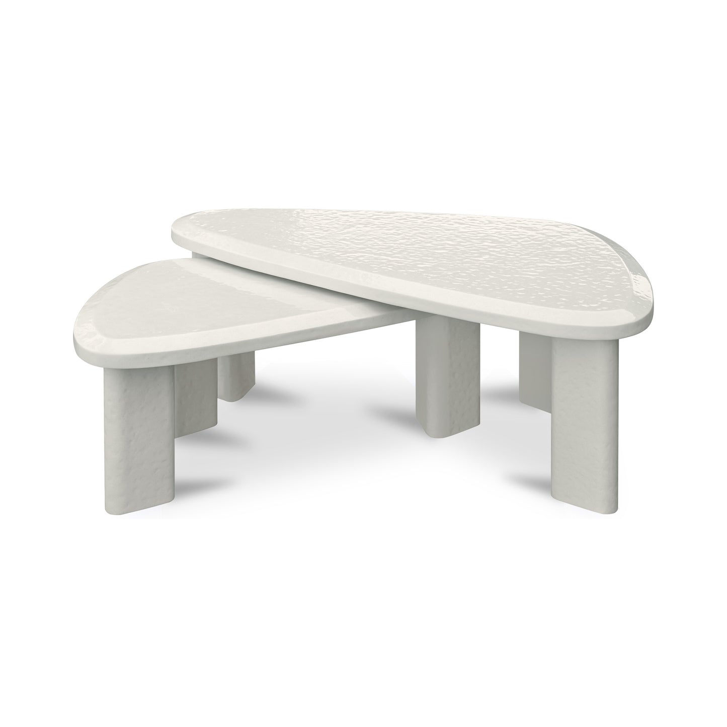 Sophie Outdoor Nesting Table Set Cream Lacquer by Moe's Home